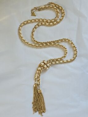Guess Rose Gold Knot Tassel Lariat 20" Necklace